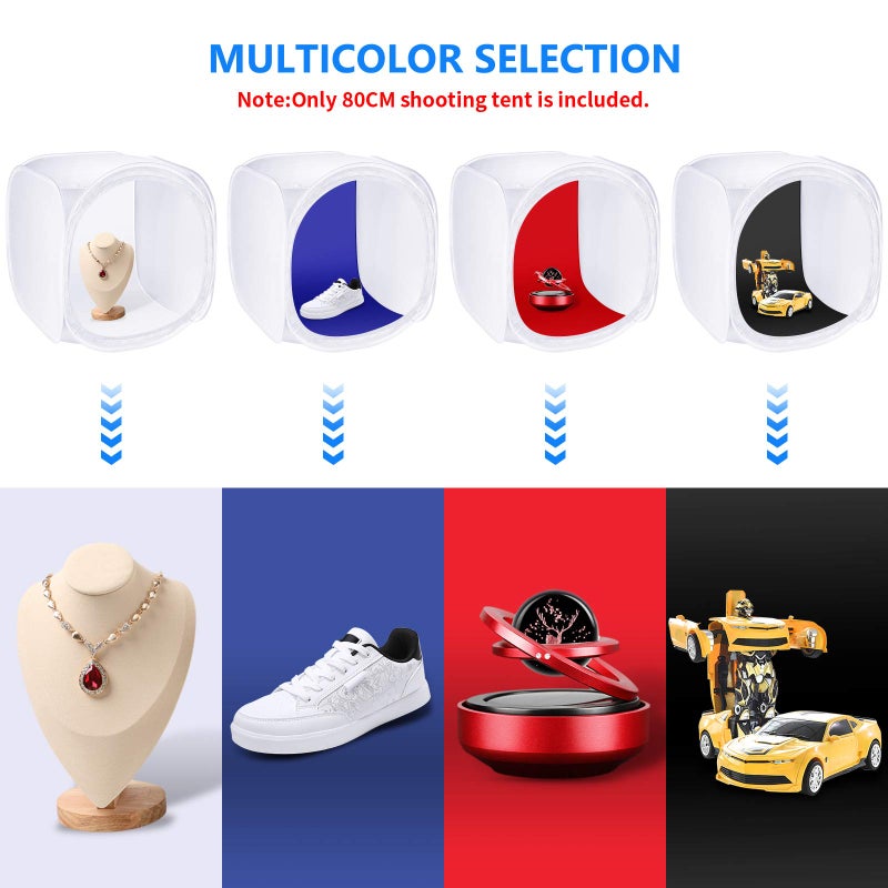 NeewerÂ® 24x24 inch/60x60 cm Photo Studio Shooting Tent Light Cube Diffusion Soft Box Kit with 4 Colors Backdrops (Red Dark Blue Black White) for Photography - Image 5